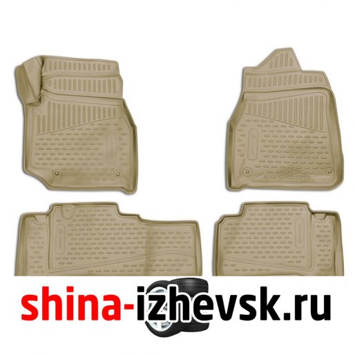 Коврик Autofamily коврики 3D в салон для TOYOTA Land Cuiser (J100), 1998-2007, П.Р. 4WD, дизель, АКПП, 4 шт., бежевый) в Ижевске